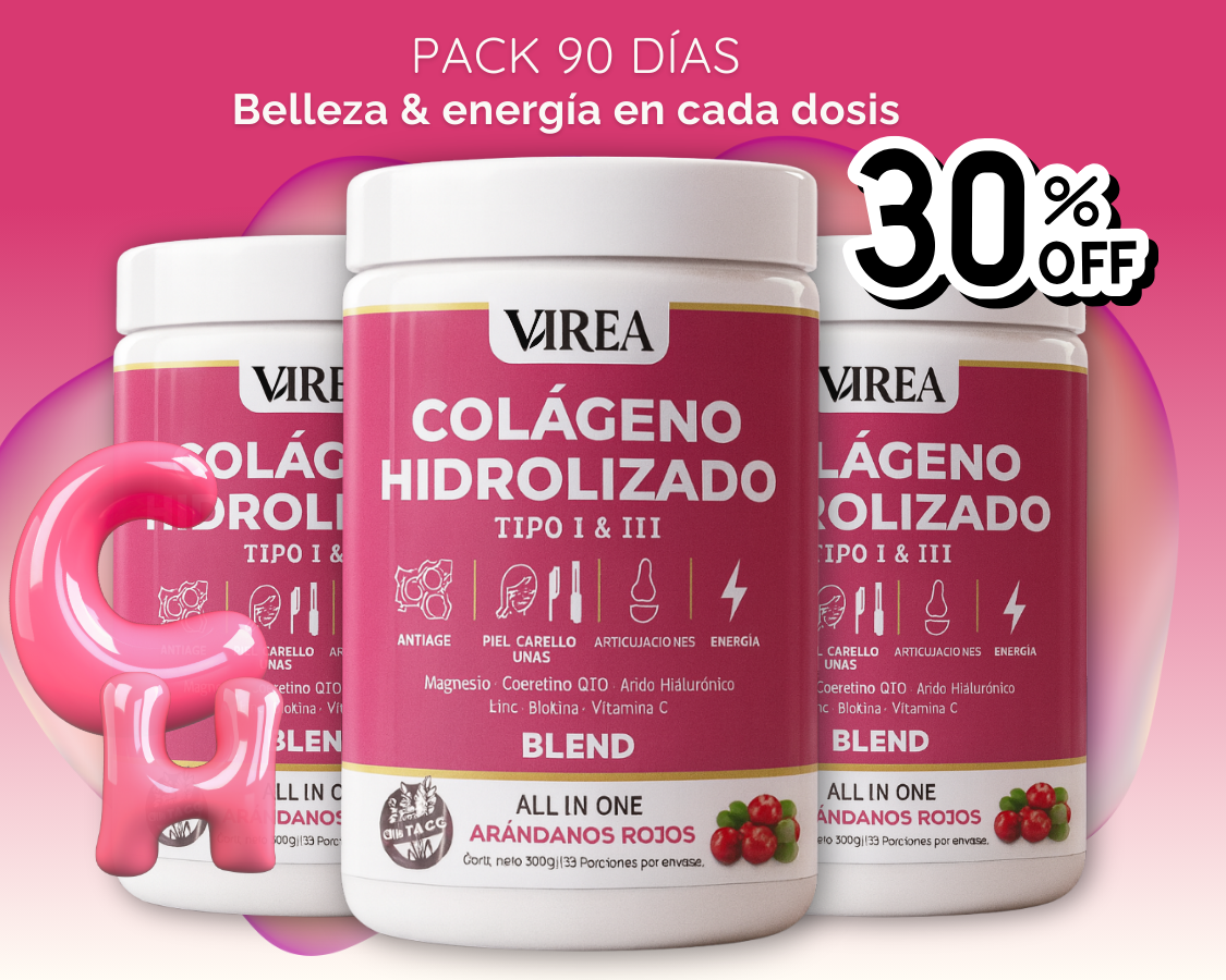 PACK 90 DÍAS - COLÁGENO HIDROLIZADO BLEND "ALL IN ONE" - Ácido Hialurónico, Magnesio, Biotina, Vitamina C, Zinc, Coenzima Q10