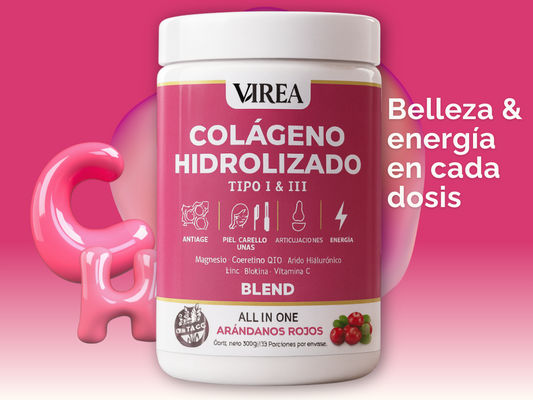 COLÁGENO HIDROLIZADO BLEND "ALL IN ONE" - Ácido Hialurónico, Magnesio, Biotina, Vitamina C, Zinc, Coenzima Q10